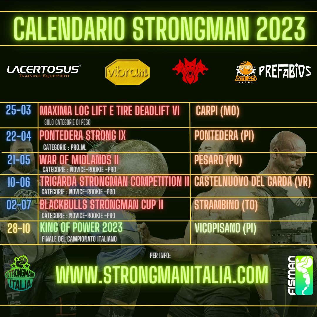 CALENDARIO STRONGMAN ITALIA 2023
